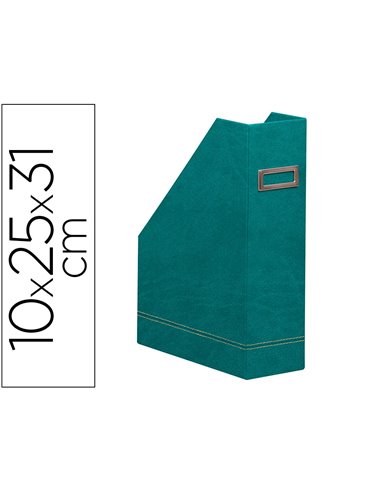 Porte-revues rhodiarama simil cuir paon velout 10x25x31 cm.