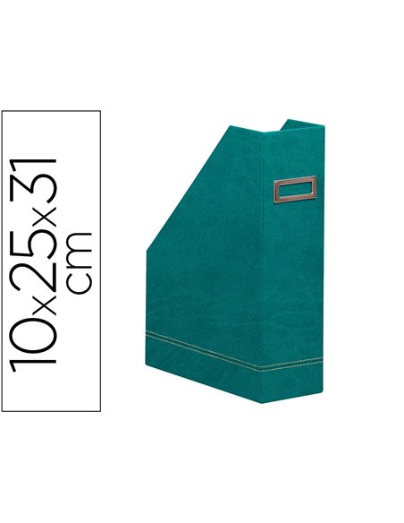 Porte-revues rhodiarama simil cuir paon velout 10x25x31 cm.
