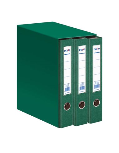 Classeur à levier Dohe Archicolor, module de 3, dos étroit, format folio, carton ligné, vert