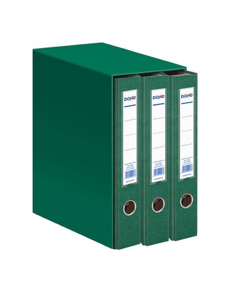 Classeur à levier Dohe Archicolor, module de 3, dos étroit, format folio, carton ligné, vert