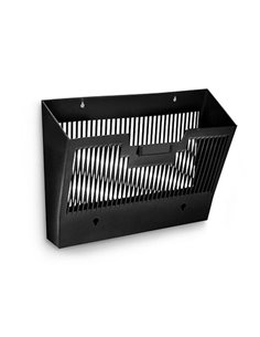 Corbeille murale cep ajourée en grille polystyrène antichoc 364x95x257mm coloris noir.