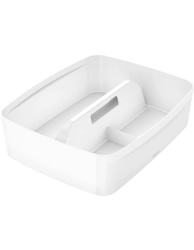 Plateau rangement leitz mybox poignee de transport 307x101x375mm blanc.