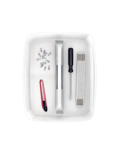 Plateau rangement leitz mybox poignee de transport 307x101x375mm blanc.