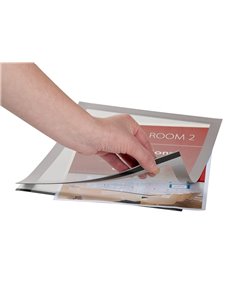 Cadre affichage q-connect magnétique a4 dos adhésif repositionnable coloris argent pack 2 unités. 2