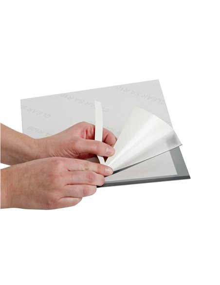 Cadre affichage q-connect magnétique a4 dos adhésif repositionnable coloris argent pack 2 unités.