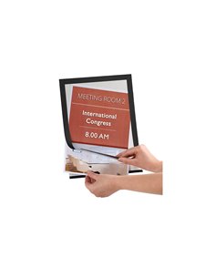 Cadre affichage q-connect magnétique a4 dos adhésif repositionnable coloris noir pack 2 unités. 2