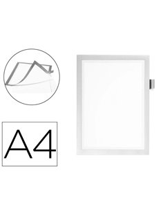 Cadre affichage durable duraframe note magnetique a4 peut contenir 5 affiches porte-stylo inclus argent.