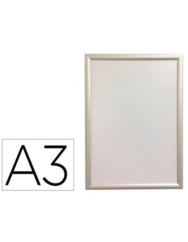 Cadre affichage mural q-connect aluminium format a3 32,7x45x1,2cm coloris argent.
