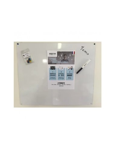Tableau memento trio wonday 3 formes tableau noir blanc effacable a sec et aimant 48 x 58 cm.