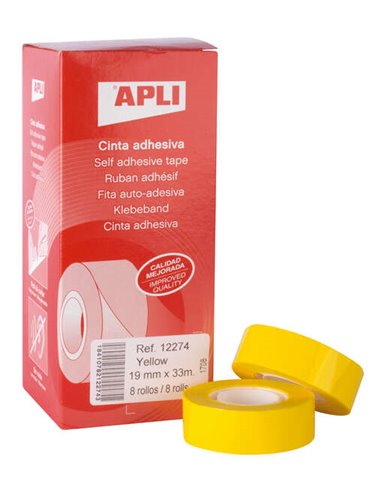Ruban adhésif polypropylène Apli 19 mm x 33 m - Résistant à l'eau et aux intempéries - Facile à couper à la main - Idéal pour l'