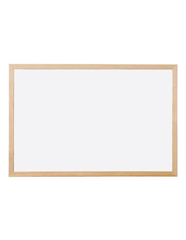 Tableau q-connect mélaminé cadre bois lisse lavable stabilité marqueurs spéciaux accessoires fixation mur 90x60cm.
