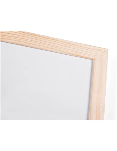 Tableau q-connect mélaminé cadre bois lisse lavable stabilité marqueurs spéciaux accessoires fixation mur 90x60cm.