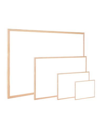 Tableau q-connect mélaminé cadre bois lisse lavable stabilité marqueurs spéciaux accessoires fixation mur 90x60cm.