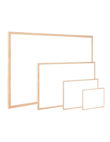 Tableau q-connect mélaminé cadre bois lisse lavable stabilité marqueurs spéciaux accessoires fixation mur 90x60cm.