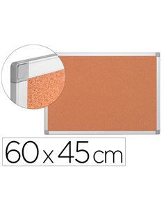 Tableau liège q-connect mural cadre aluminium résistance humidité accessoires fixation mur 1mm épaisseur 60x45cm.