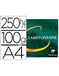 Papier vergé clairefontaine jet d'encre et laser a4 100g/m2 filigrané haute gamme unicolore ivoire paquet 250 feuilles.