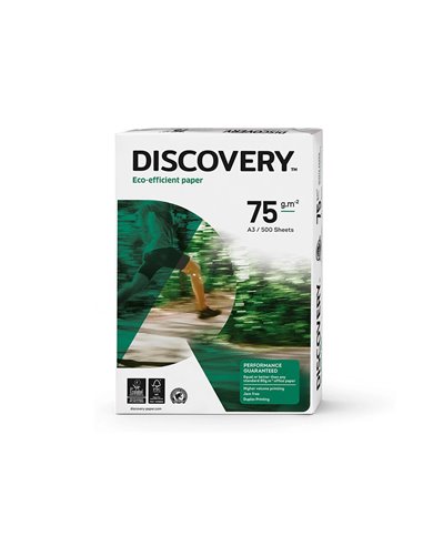 Papier discovery multifonction grand volume sans bourrage a3 75g/m2 blancheur 161 opacité 92 rigidité 100 500 feuilles.
