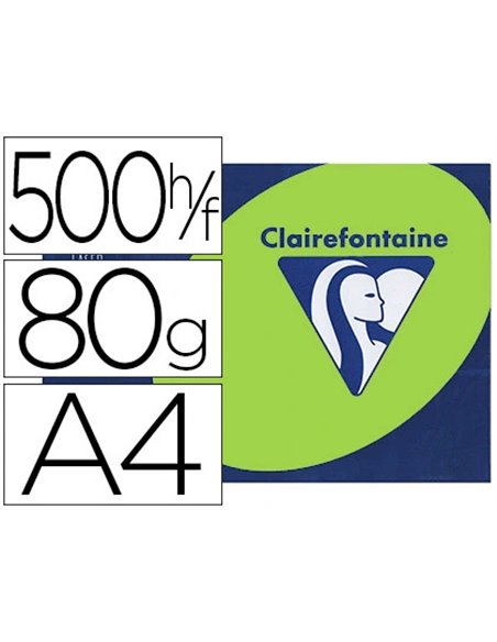 Papier couleur clairefontaine trophée multifonction a4 80g/m2 couleurs fluorescentes vert fluo paquet 500 feuilles.