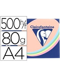 Papier couleur clairefontaine trophée multifonction a4 80g/m2 couleurs assorties pastel paquet 500 feuilles.