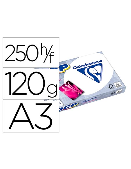 Papier clairefontaine multifonction laser couleur dcp sra3 120g/m2 blanc paquet 250 feuilles.