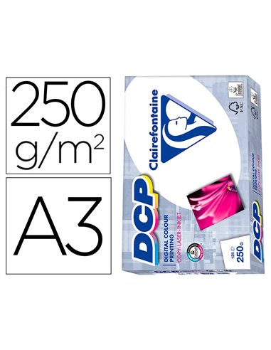 Papier clairefontaine multifonction laser couleur dcp haute qualite a3 250g/m2 blanc parfaite opacite paquet.