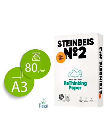 Papier steinbeis recycle multifonction n 2 - 80 gr a3 blanc.