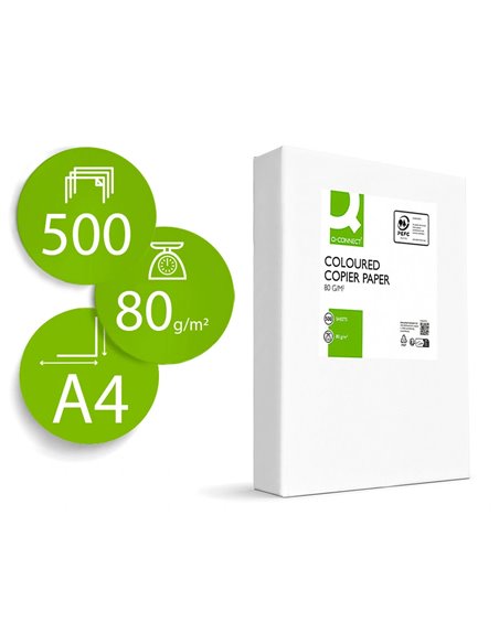 Papier couleur q-connect multifonction a4 80g/m2 unicolore orange néon ramette 500 feuilles.