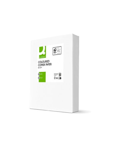 Papier couleur q-connect multifonction a4 80g/m2 unicolore orange néon ramette 500 feuilles.