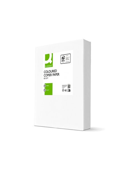 Papier couleur q-connect multifonction a4 80g/m2 unicolore orange néon ramette 500 feuilles.