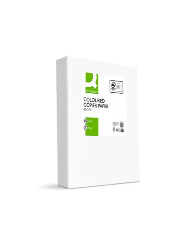 Papier couleur q-connect multifonction a4 80g/m2 unicolore orange néon ramette 500 feuilles.