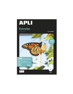 Papier photo apli agipa jet d'encre everyday brillant a4 180g/m2 paquet 100 feuilles.