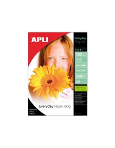 Papier photo apli agipa jet d'encre everyday brillant a4 180g/m2 paquet 100 feuilles. 2