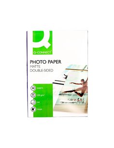 Papier photo q-connect jet d'encre recto-verso fini mat a4 200g/m2 compatible toute imprimante - paquet de 50. 2