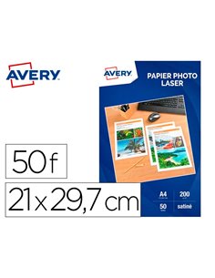 Papier photo avery satine recto verso 200g a4 laser paquet de 50 feuilles.