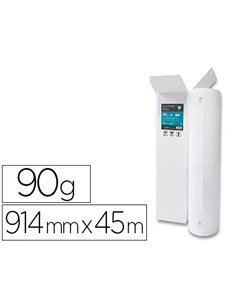 Papier clairefontaine universel blanc largeur 914mmx45m 90g application jet d'encre bobine.