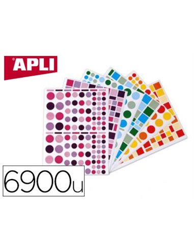 Gommette apli kids enlevable coloris camaïeux assortis 160x216mm pack 6900 unités.