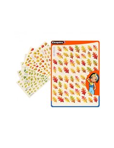 Gommette fantaisie cleopatre feuilles arbres printemps/automne 4 motifs 1438 gommettes pochette de 24.