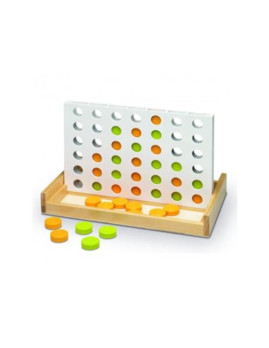 Jeu quatre en ligne bois 42 pions.