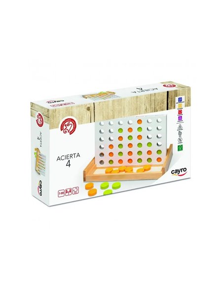Jeu quatre en ligne bois 42 pions.