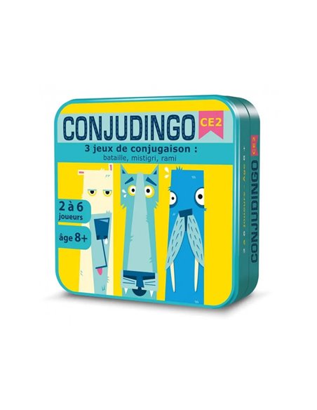 Jeu interdacta conjudingo ce2 107 cartes reversibles + 1 regle du jeu + rappel des conjugaisons.