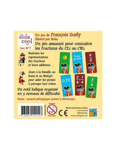 Jeu interdacta fractodingo cm1-cm2 102 cartes.