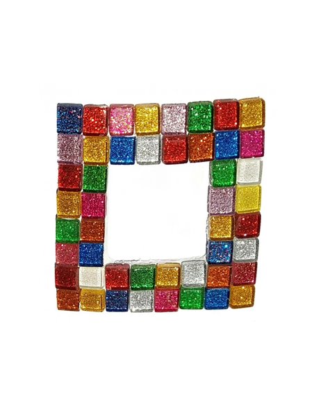 Mosaique eclat de verre culture club 1x1cm pailletes pot de 500g coloris assortis.