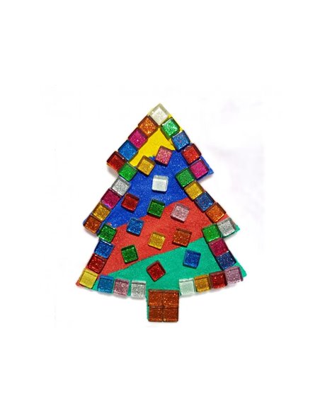 Mosaique eclat de verre culture club 1x1cm pailletes pot de 500g coloris assortis.