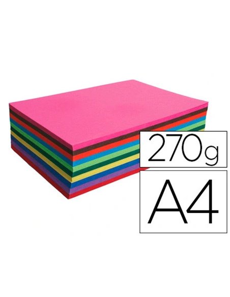 Papier dessin maildor carta cartonné 270g/m2 210x297mm coloris assortis paquet 100f.