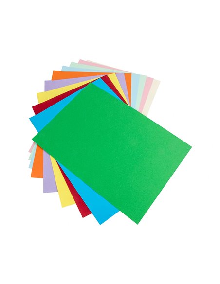 Papier cartonne liderpapel 50x65cm 180gr coloris assortis paquet 25 feuilles.