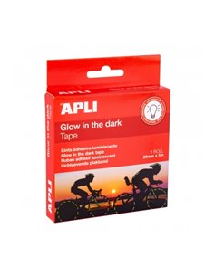 Ruban adhésif luminescent Apli - Brille jusqu'à 6 heures - Idéal pour les avertissements et les décorations - Absorbe la lumière