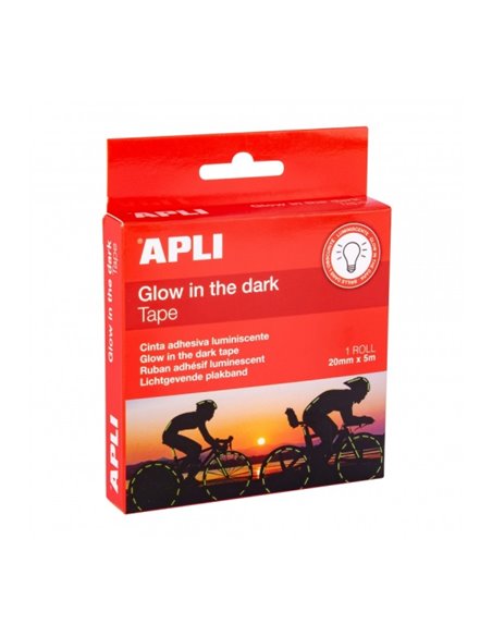 Ruban adhésif luminescent Apli - Brille jusqu'à 6 heures - Idéal pour les avertissements et les décorations - Absorbe la lumière