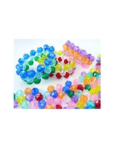 Perle plastique innspiro a facettes 8mm coloris transparents assortis lot de 1600 perles.