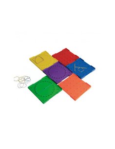 Geoplans wissner geoplans petits modeles activites de geometrie lot de 6 unites et elastiques couleurs.