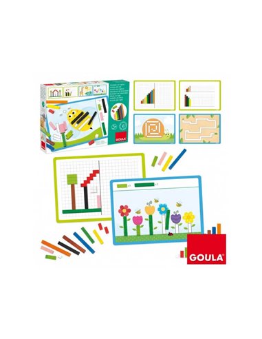 Reglettes goula activites avec reglettes completer les fiches 48 unites coloris et longueurs assortis 8 fiches.